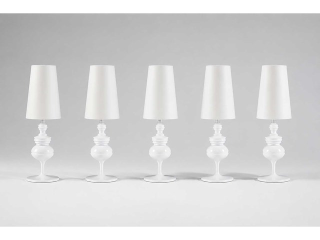 Set van 5 josephine metala tafellampen - wit - afbeelding 1 van  5