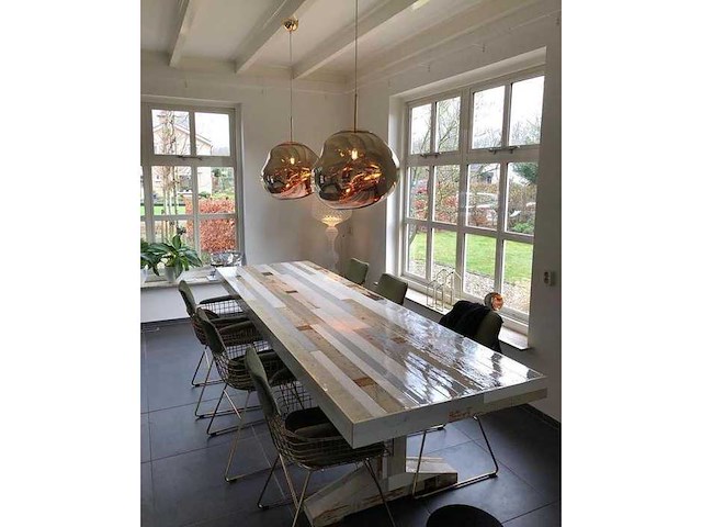 Set van 5 lavalampen in goud met een diameter van 36 cm - afbeelding 4 van  5