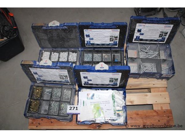 Set van 5 opbergdozen - berner - bera clic toebehoren - schroeven, pluggen, montagetoebehoren - afbeelding 1 van  4