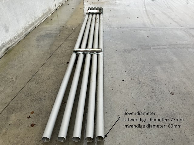 Set van 5 tapse elektriciteitspalen lengte 5,8m - afbeelding 4 van  4
