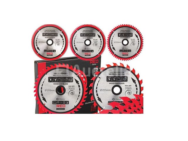 Set van 5 widia 255/30 mm houten schijven red technic - afbeelding 1 van  2