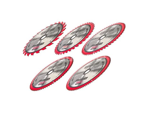 Set van 5 widia 255/30 mm houten schijven red technic - afbeelding 2 van  2