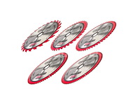 Set van 5 widia 255/30 mm houten schijven red technic - afbeelding 2 van  2