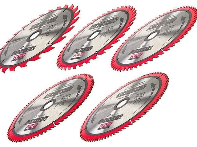 Set van 5 widia 255/30 mm houten schijven red technic - afbeelding 2 van  2