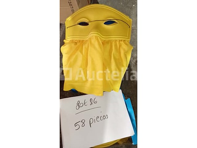 Set van 58 carnavalsmaskers met voorste sluier - nieuw geel set van 12 carnival- of andere fullface-maskers - nieuw set van 5 full-face piratencarnavalsmaskers - nieuw set van 20 diverse carnavalsmaskers - nieuw - afbeelding 2 van  4