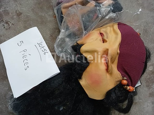 Set van 58 carnavalsmaskers met voorste sluier - nieuw geel set van 12 carnival- of andere fullface-maskers - nieuw set van 5 full-face piratencarnavalsmaskers - nieuw set van 20 diverse carnavalsmaskers - nieuw - afbeelding 4 van  4