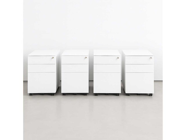 Set van 6 bureauvoetstukken wit (nieuw) - afbeelding 1 van  4