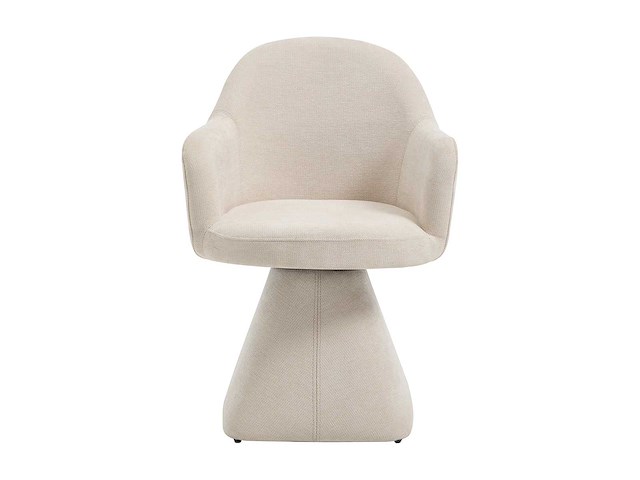 Set van 6 draaistoelen met stoffen armleuningen - beige - afbeelding 3 van  8