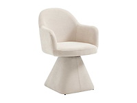 Set van 6 draaistoelen met stoffen armleuningen - beige - afbeelding 4 van  8