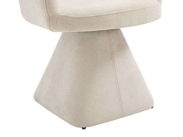 Set van 6 draaistoelen met stoffen armleuningen - beige - afbeelding 6 van  8