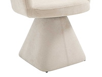 Set van 6 draaistoelen met stoffen armleuningen - beige - afbeelding 6 van  8
