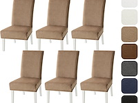 Set van 6 eetkamer stoelhoezen kaki - afbeelding 1 van  2