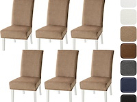 Set van 6 eetkamer stoelhoezen kaki - afbeelding 1 van  2