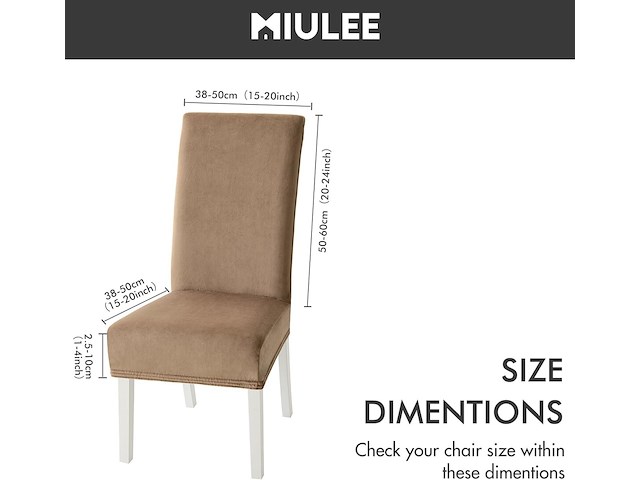 Set van 6 eetkamer stoelhoezen kaki - afbeelding 2 van  2