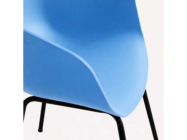 Set van 6 eleganza stoelen met zwarte poot en blauwe zitting - afbeelding 4 van  4