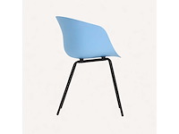 Set van 6 eleganza stoelen met zwarte poot en blauwe zitting - afbeelding 2 van  3