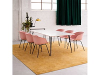 Set van 6 eleganza stoelen met zwarte poten en roze zitting - afbeelding 1 van  5