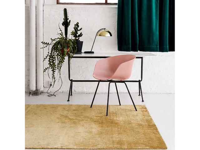 Set van 6 eleganza stoelen met zwarte poten en roze zitting - afbeelding 2 van  5