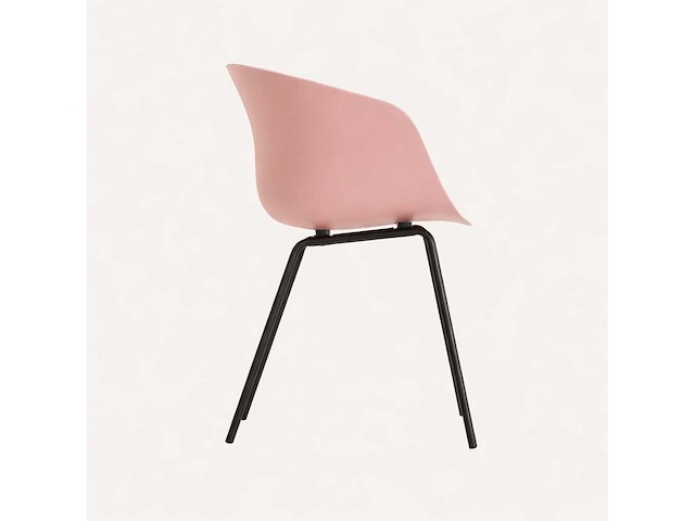 Set van 6 eleganza stoelen met zwarte poten en roze zitting - afbeelding 5 van  5