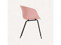 Set van 6 eleganza stoelen met zwarte poten en roze zitting - afbeelding 5 van  5