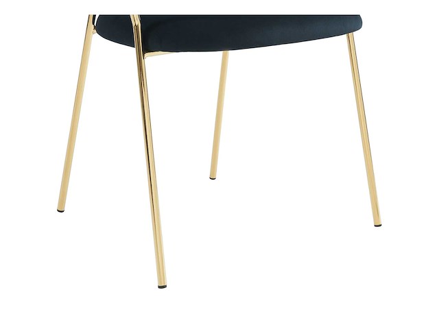 Set van 6 fluwelen en gouden metalen stoelen - zwart - afbeelding 6 van  9