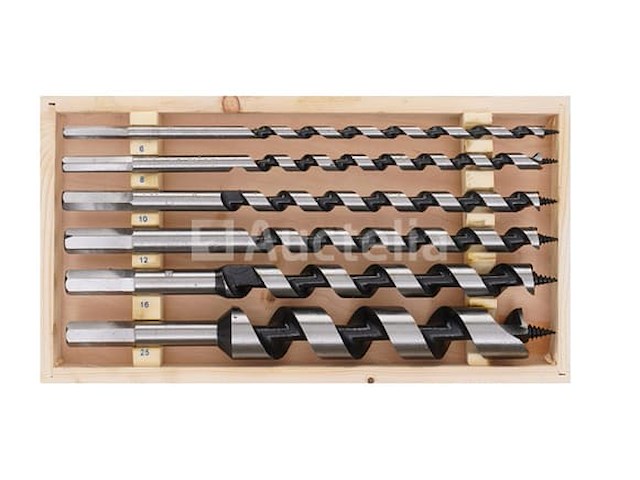 Set van 6 houten boorbits 230 mm 6-25 mm kraft&dele - afbeelding 2 van  2