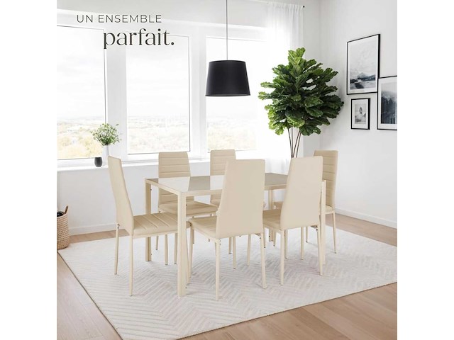 Set van 6 moderne eetkamerstoelen - afbeelding 3 van  5