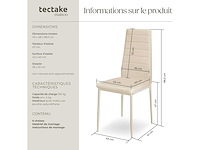 Set van 6 moderne eetkamerstoelen - afbeelding 4 van  5