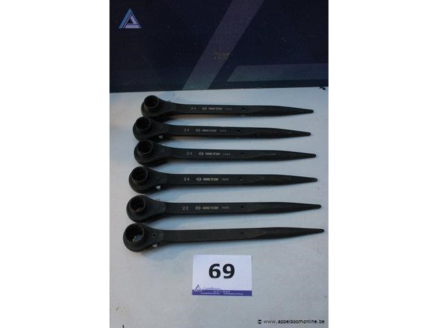 Set van 6 ringsleutels - king tony - 22-24 mm, 1500 - afbeelding 1 van  2