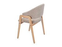 Set van 6 stoelen met armleuningen in badstof en rubberhout - taupe en natuurlijk - afbeelding 10 van  10