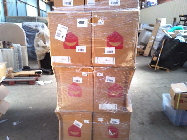 Set van 6 stoelen met textuur en stalen draaistoelen - beige & wit - afbeelding 2 van  10