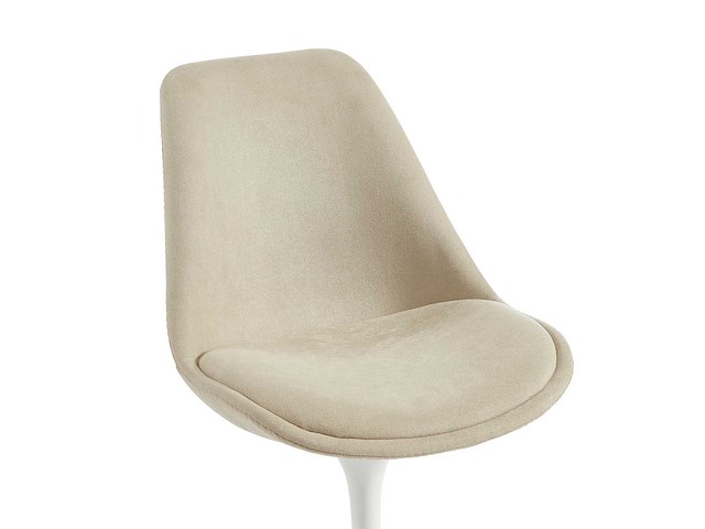 Set van 6 stoelen met textuur en stalen draaistoelen - beige & wit - afbeelding 7 van  10