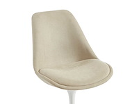 Set van 6 stoelen met textuur en stalen draaistoelen - beige & wit - afbeelding 7 van  10