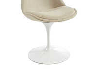 Set van 6 stoelen met textuur en stalen draaistoelen - beige & wit - afbeelding 8 van  10
