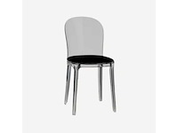 Set van 6 vanillestoelen - bontstructuur - zitting zwarte stof (87 x 55 x 40 cm) - afbeelding 2 van  4