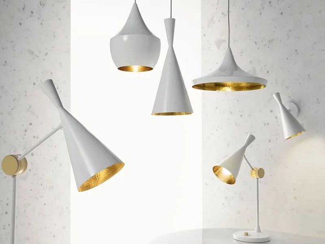 Set van 7 brede hanglampen van 36 cm diameter wit - afbeelding 3 van  3