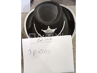 Set van 7 cowboyhoeden - nieuwe set van 6 strocowboyhoeden - nieuwe set van 8 cowboyhoeden - nieuw set van 3 cowboyhoeden - nieuwe set van 3 cowboyhoeden - nieuwe lot van 12 hoogwaardige cowboyhoeden - nieuw - afbeelding 6 van  6