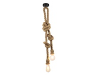 Set van 7 natuurlijke henneptouw-hanglampen - afbeelding 1 van  3