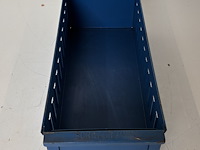 Set van 70 gebruikte metalen schafer magazijnbakken