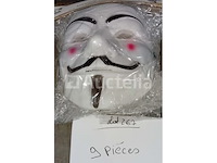 Set van 9 carnival anonymous maskers - nieuw set van 14 carnavalsmaskers - nieuw set van 5 gilles de binche-maskers - nieuw set van 3 carnavalsmaskers - nieuw set van 30 carnival pirate eye patch packs - nieuw set van 50 carnival pirate eye patch packs - nieuw set van 6 carnival pirate dive accessoirepakketten - nieuw - afbeelding 3 van  8