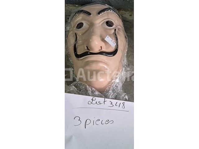 Set van 9 carnival anonymous maskers - nieuw set van 14 carnavalsmaskers - nieuw set van 5 gilles de binche-maskers - nieuw set van 3 carnavalsmaskers - nieuw set van 30 carnival pirate eye patch packs - nieuw set van 50 carnival pirate eye patch packs - nieuw set van 6 carnival pirate dive accessoirepakketten - nieuw - afbeelding 5 van  8