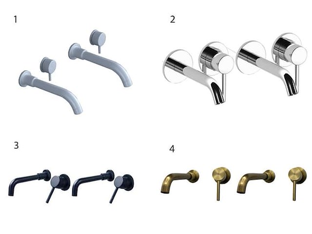 Set van inbouw mengkranen - verchroomd rvs - afbeelding 3 van  7
