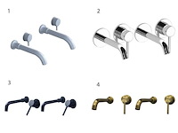Set van inbouw mengkranen - verchroomd rvs - afbeelding 3 van  7
