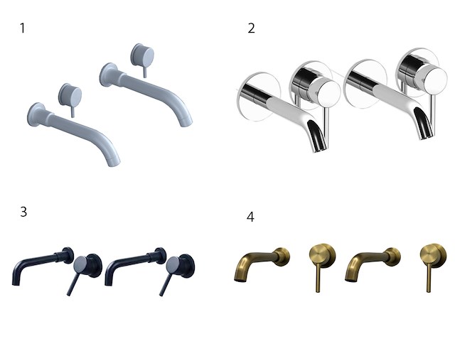 Set van inbouw mengkranen - verchroomd rvs - afbeelding 3 van  7