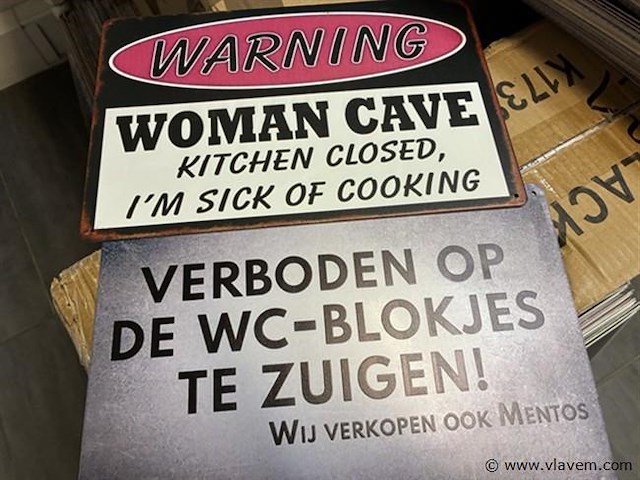 Set vintage metalen sierborden-replica - afbeelding 1 van  1