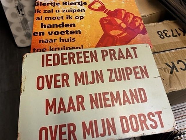 Set vintage metalen sierborden-replica - afbeelding 1 van  1