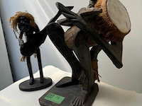 Setje 2x etnisch houtsnijwerk - afbeelding 2 van  3