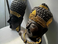 Setje maskers houtsnijwerk - afbeelding 3 van  3