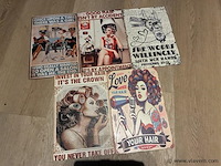 Setje retro-metalen sierborden - afbeelding 1 van  1