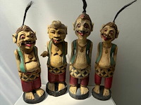 Setje van 4 semar beeldjes (antiek) - afbeelding 1 van  3